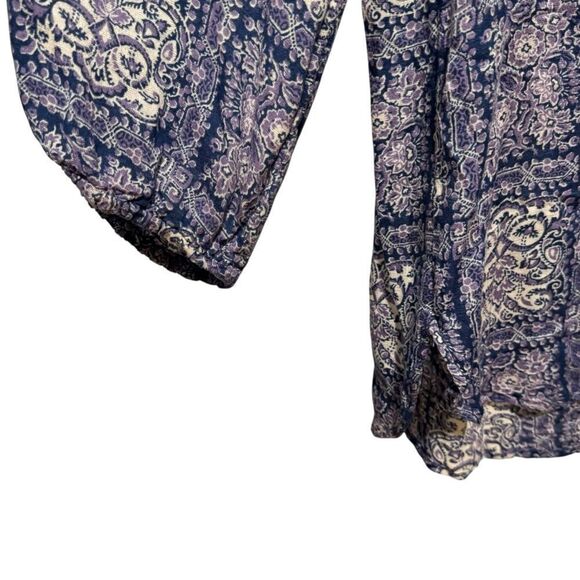 Anthropologie Akemi + Kin Coconino Button Up Top Paisley Patchwork Purple Sz M - Picture 6 of 11